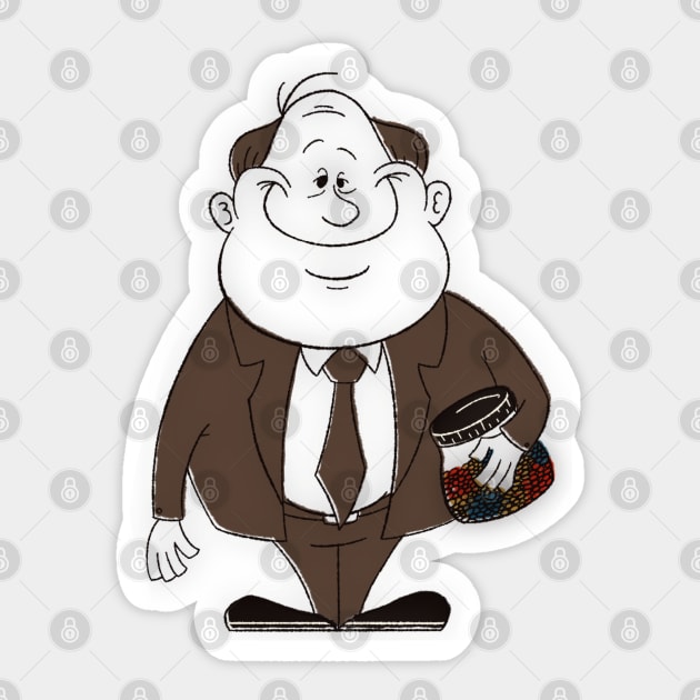 Kevin Malone Sticker by Legend of Louis Design Co.